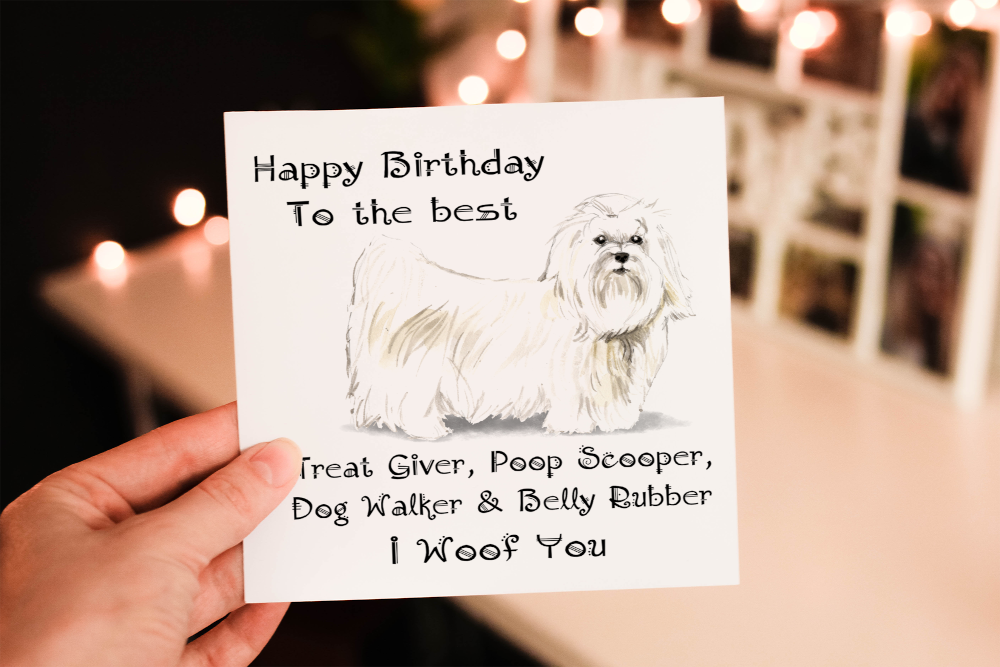 Maltese Dog Birthday Card, Dog Birthday Card